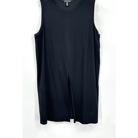 EILEEN FISHER shirt top tank tunic sleeveless knit stretch lightweight black XL - Picture 5 of 7